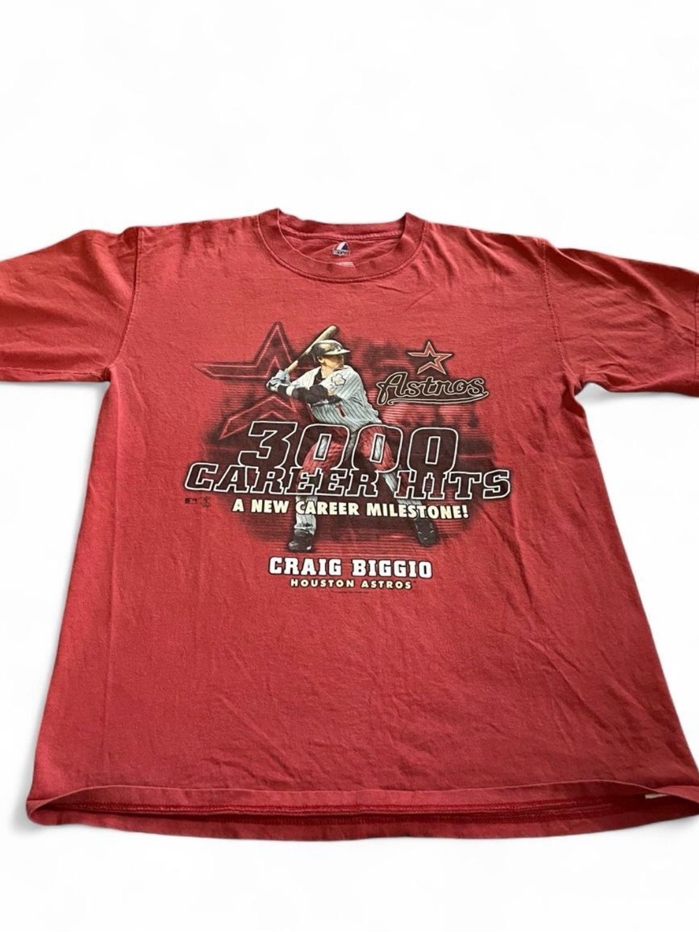 VTG Craig Biggio Houston Astros 3000 Career Hit 2007 Shirt Size M Y2K Graphic